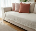 Pillow Pie de Cama - Cobertor Cubre Sofa Beige 180 x 80 cm Rugiada Textil