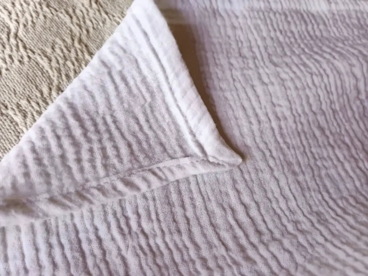 Pie De Cama Manta Deco Sofa Throw Blanco Panal Volados 2.5 M Blanco Volados