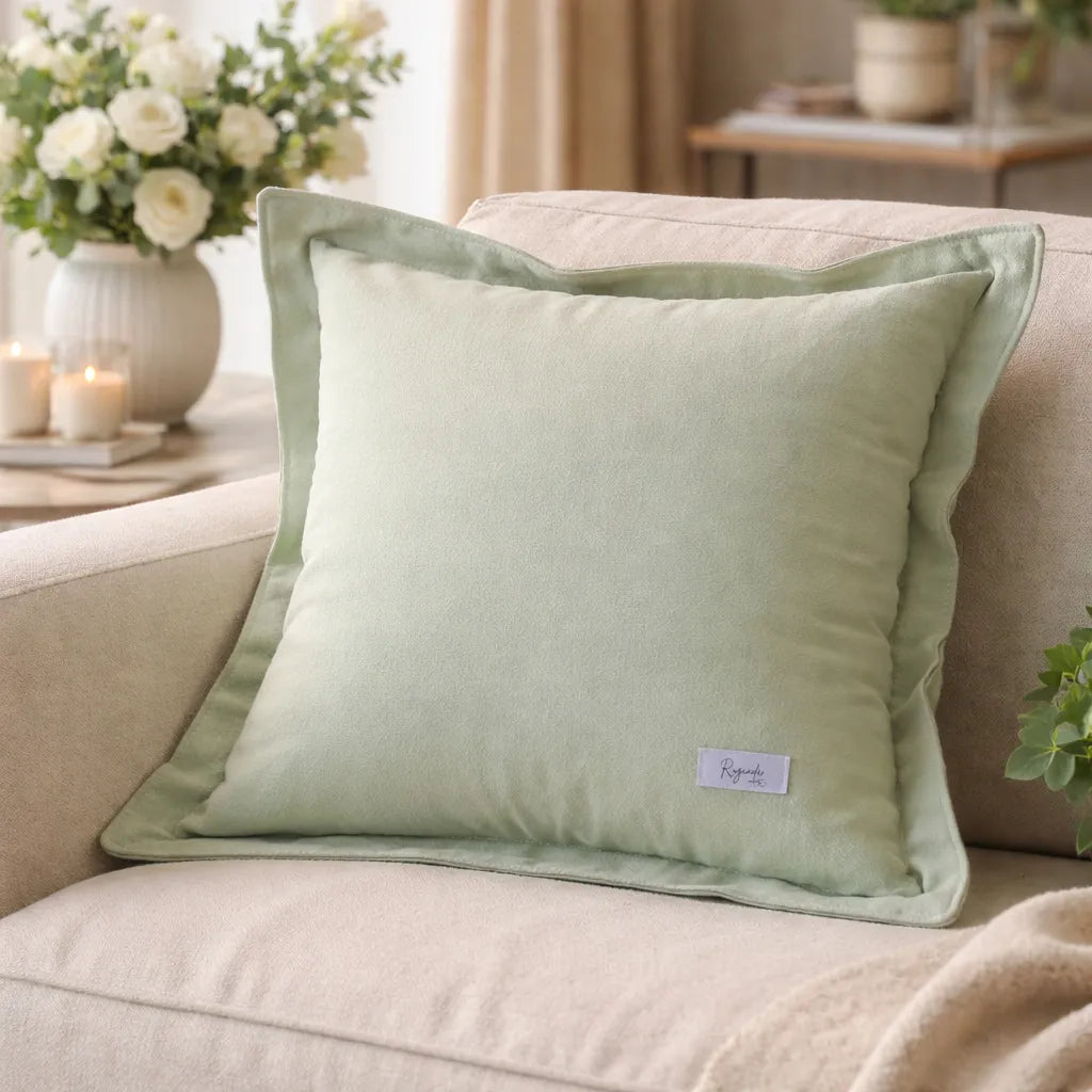 Funda de Almohadon tusor verde claro