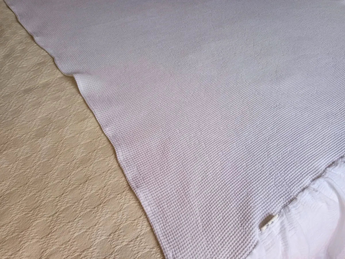 Pie De Cama Manta Deco Sofa Throw Blanco Panal Volados 2.5 M Blanco Volados