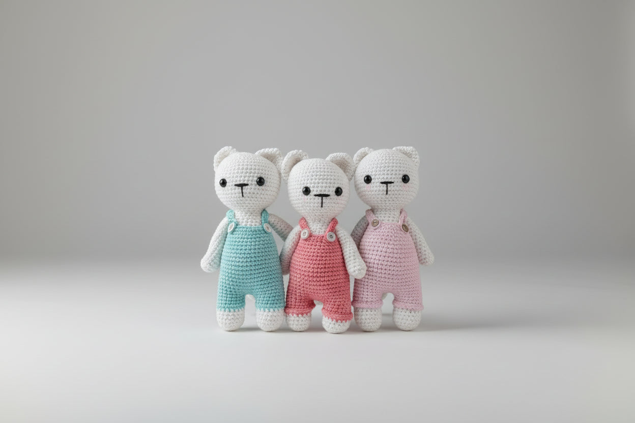 Osito De Peluche Tejido Crochet Amigurumi Artesanal 22cm