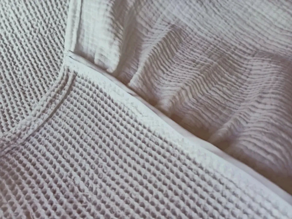 Pie De Cama Manta Deco Sofa Throw Blanco Panal Volados 2.5 M Blanco Volados