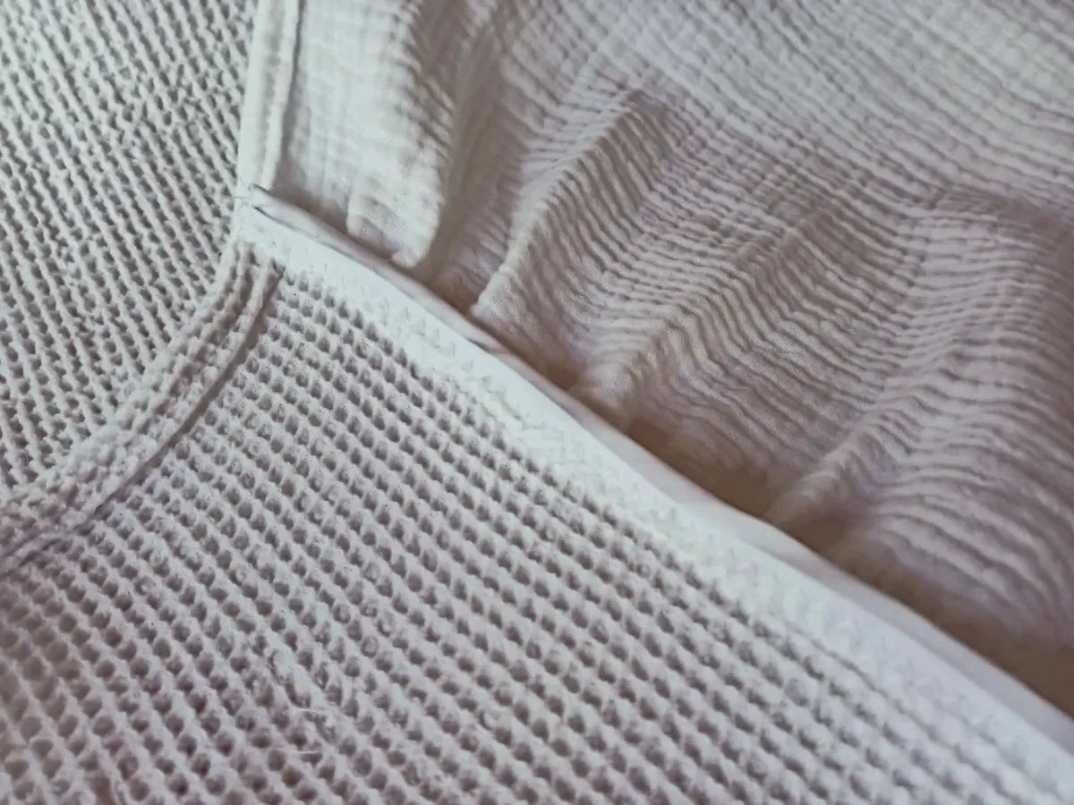 Pie De Cama Manta Deco Sofa Throw Blanco Panal Volados 2.5 M Blanco Volados