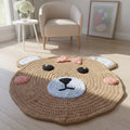Alfombra Tejida en Trapillo - Infantil Osita 75 Cm De Ancho Beige - Rugiada