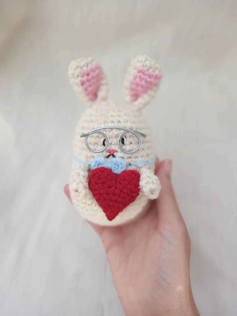 Conejitos Enamorados Tejido Crochet Amigurumi Artesanal Crema
