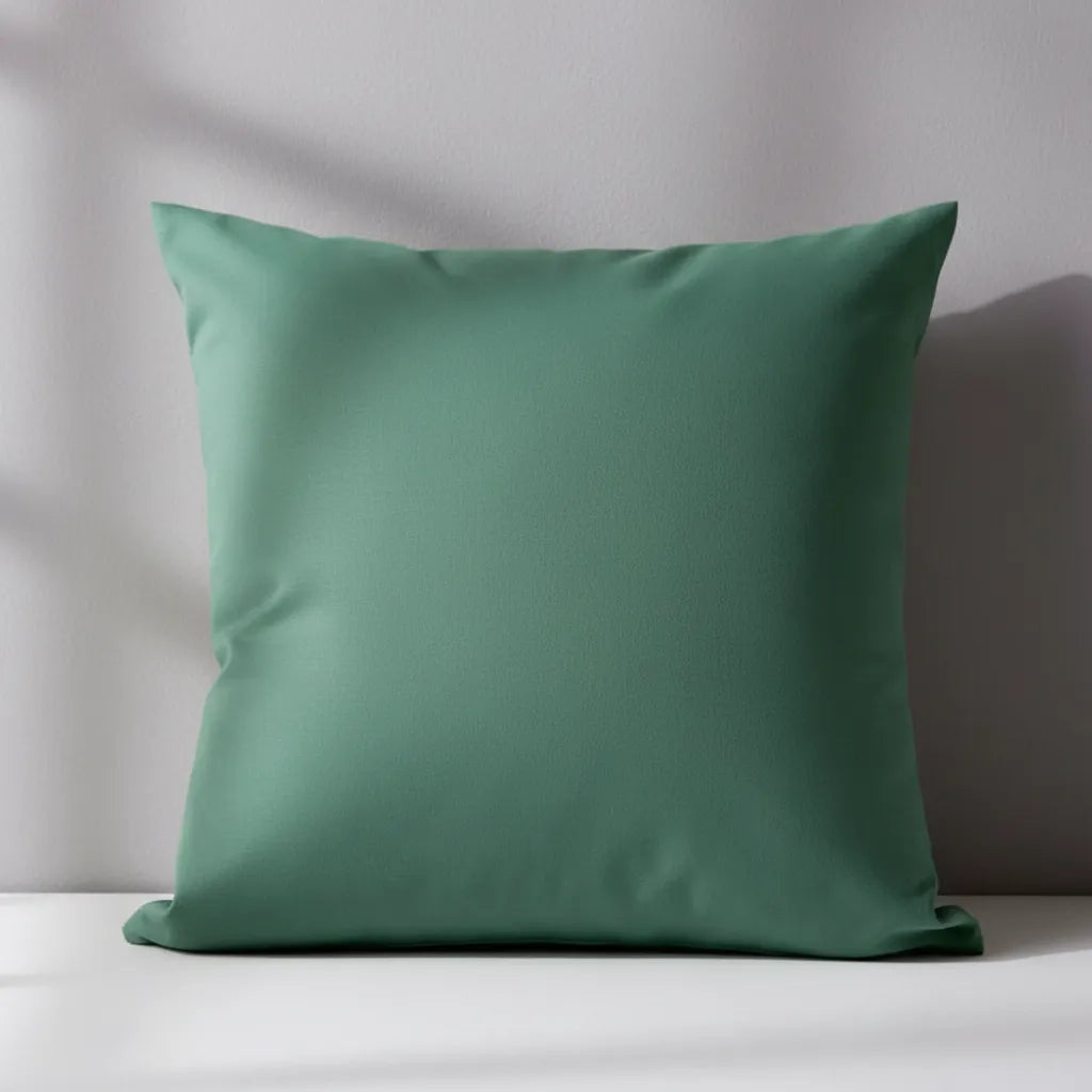 Funda De Almohadón Verde 45 X 45 Cm C/ Cierre Verde Musgo