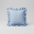  Funda Almohadón Tusor Volados 40x40 Cm Celeste Rugiada
