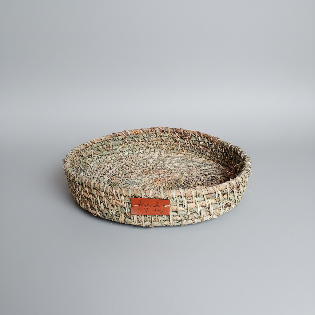 Canasto Cesta Centro De Mesa 25 cm - Fibra Natural Multiuso Rugiada