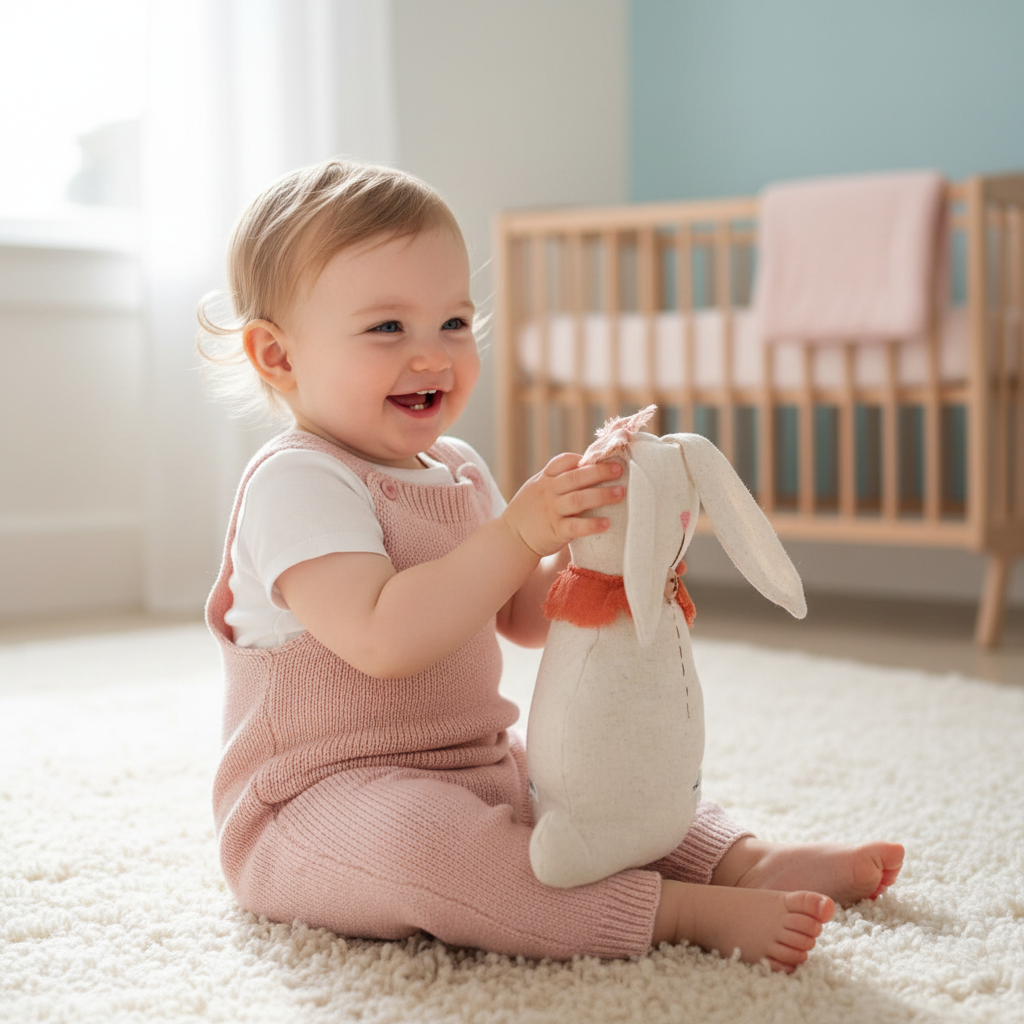 Conejita De Apego Tela Lino Viscosa Desde 0 Mes En Adelante - Rugiada