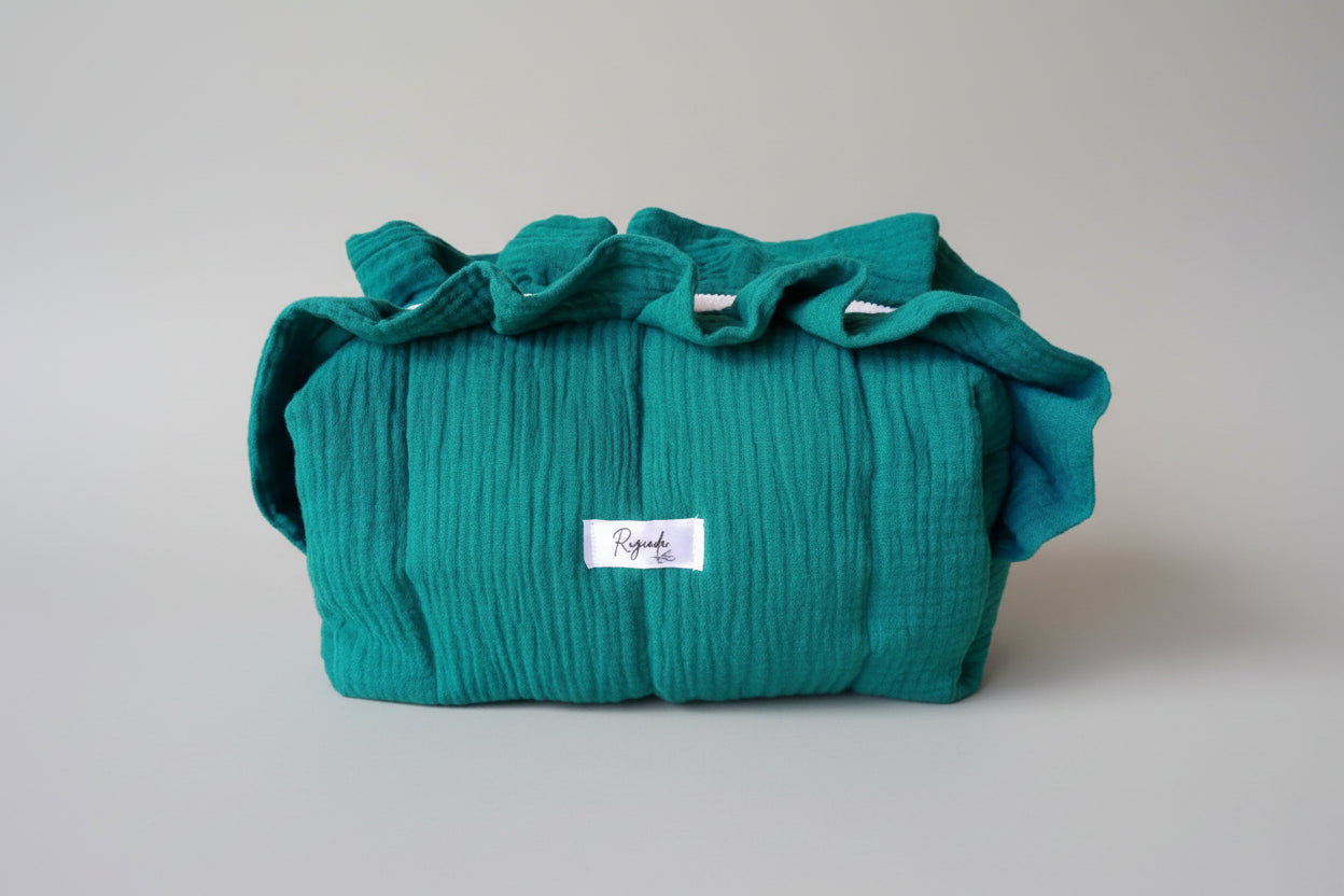 Neceser Necessaire Cartuchera C Volados Capitoneado Turquesa - Rugiada