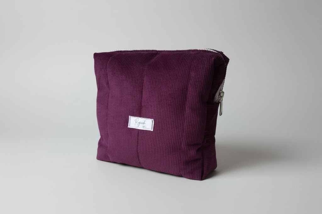 Neceser / Necessaire/  Cartuchera Pana Color Bordeaux - Borravino 18 Cm