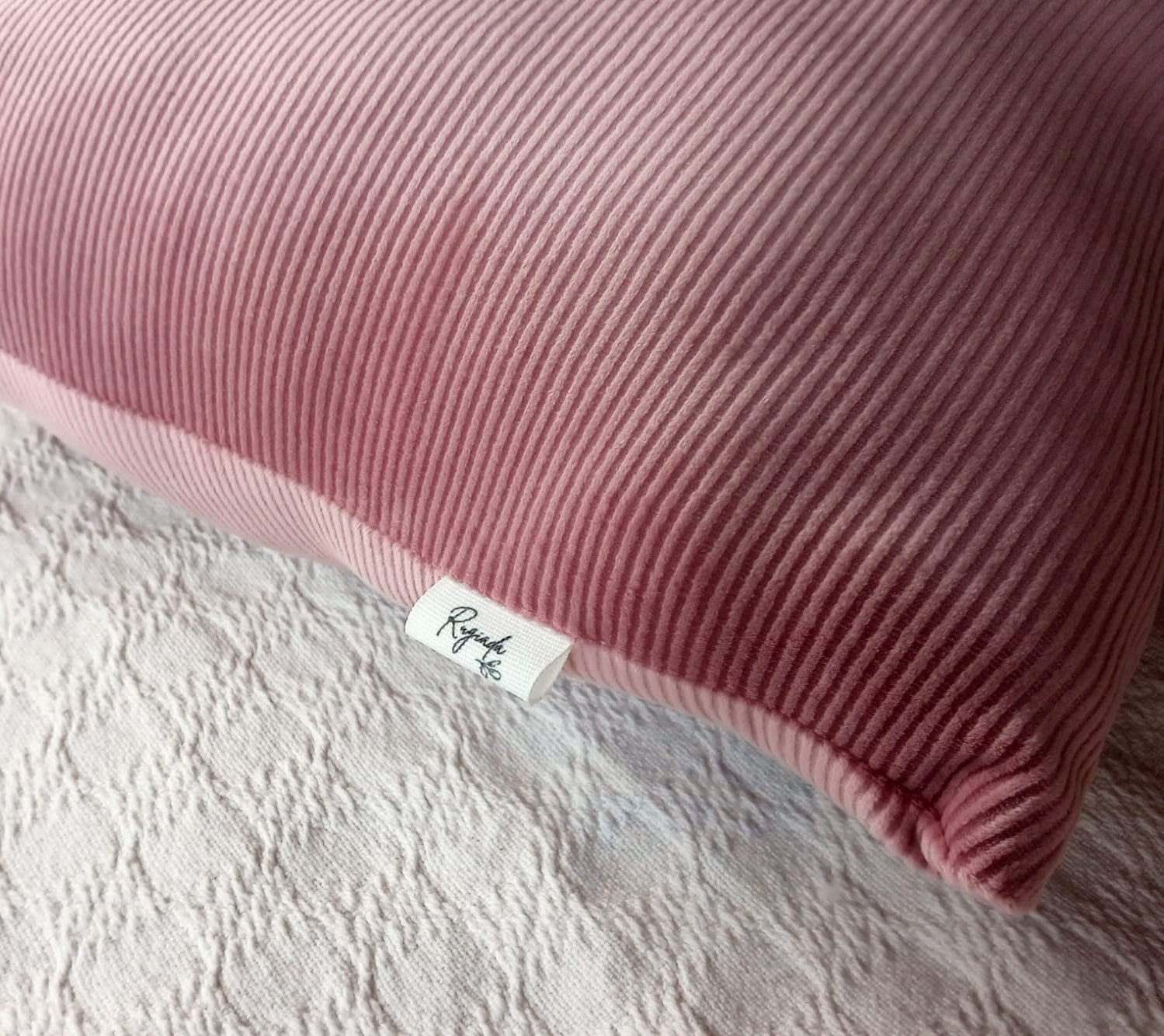 Funda de Almohadón Rosa Beige Gris 40 x 40 cm Con relleno de guata siliconada - Rugiada