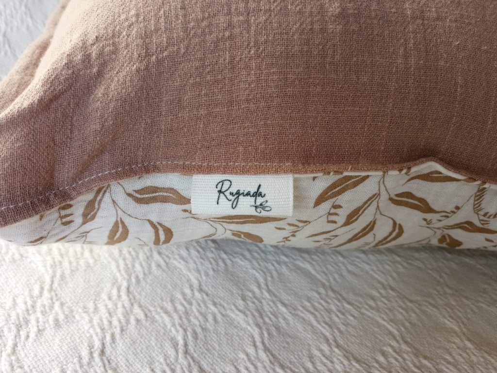Funda de Almohadón 40 x 40 
muselina algodón beige