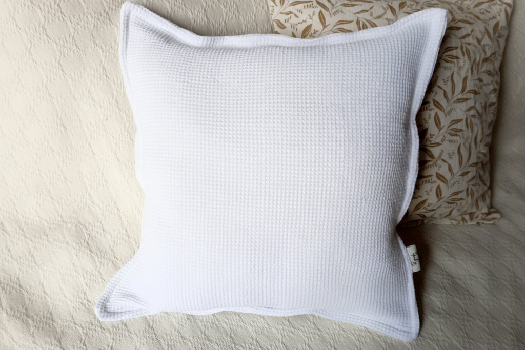 Funda de Almohadón Waffle algodón color blanco 40 x 40 Rugiada