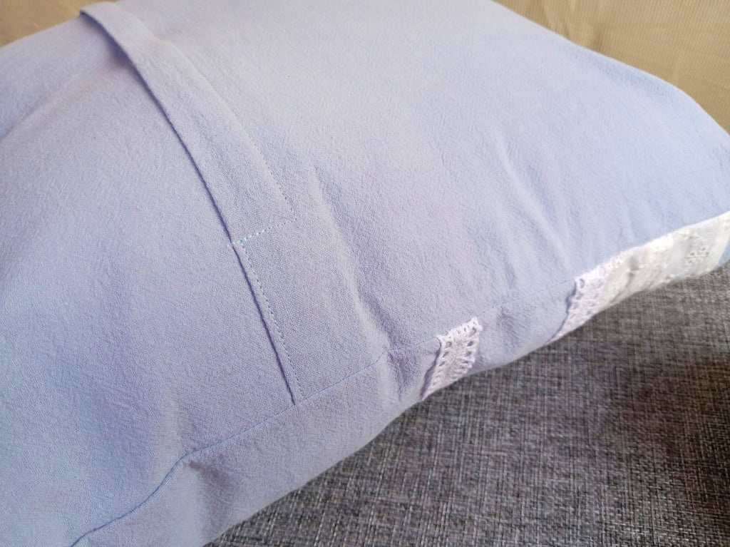 Almohadón Celeste Algodón Broderie 40x40 Rugiada Textil