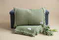 Pack Textil Manta Pie de Cama + Almohadón Verde - Rugiada