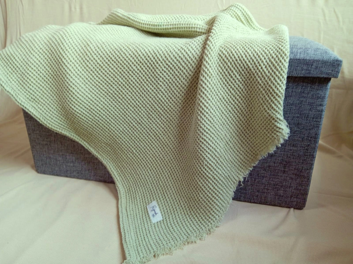 Pack Textil Manta Pie de Cama + Almohadón Verde - Rugiada
