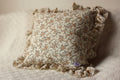 Funda De Almohadón 40x40cm En Algodón. Floral Con Cierre Beige