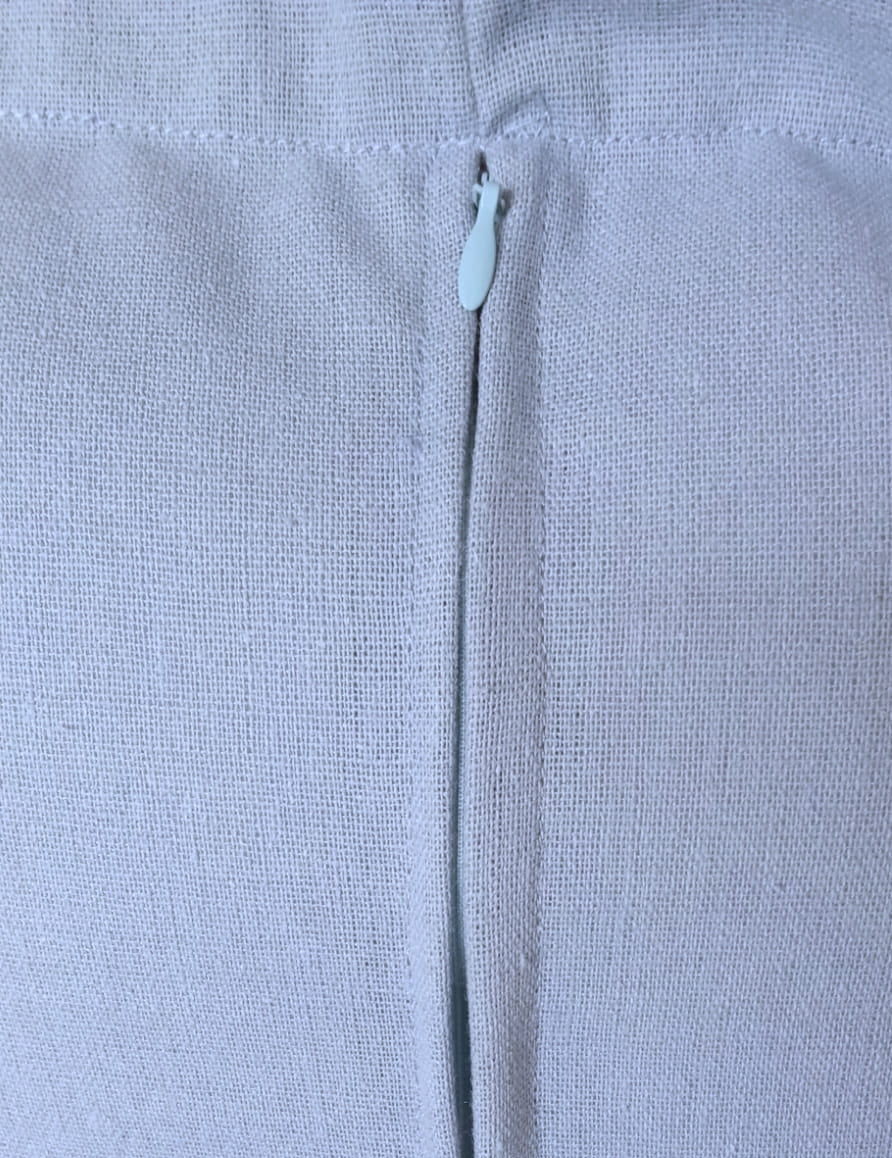 Funda De Almohadón Lino 40x40cm Con Cierre - Celeste Rugiada