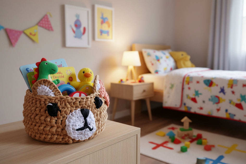 Canasta - Cesto- Organizador Infantil Tejido En Trapillo - Rugiada