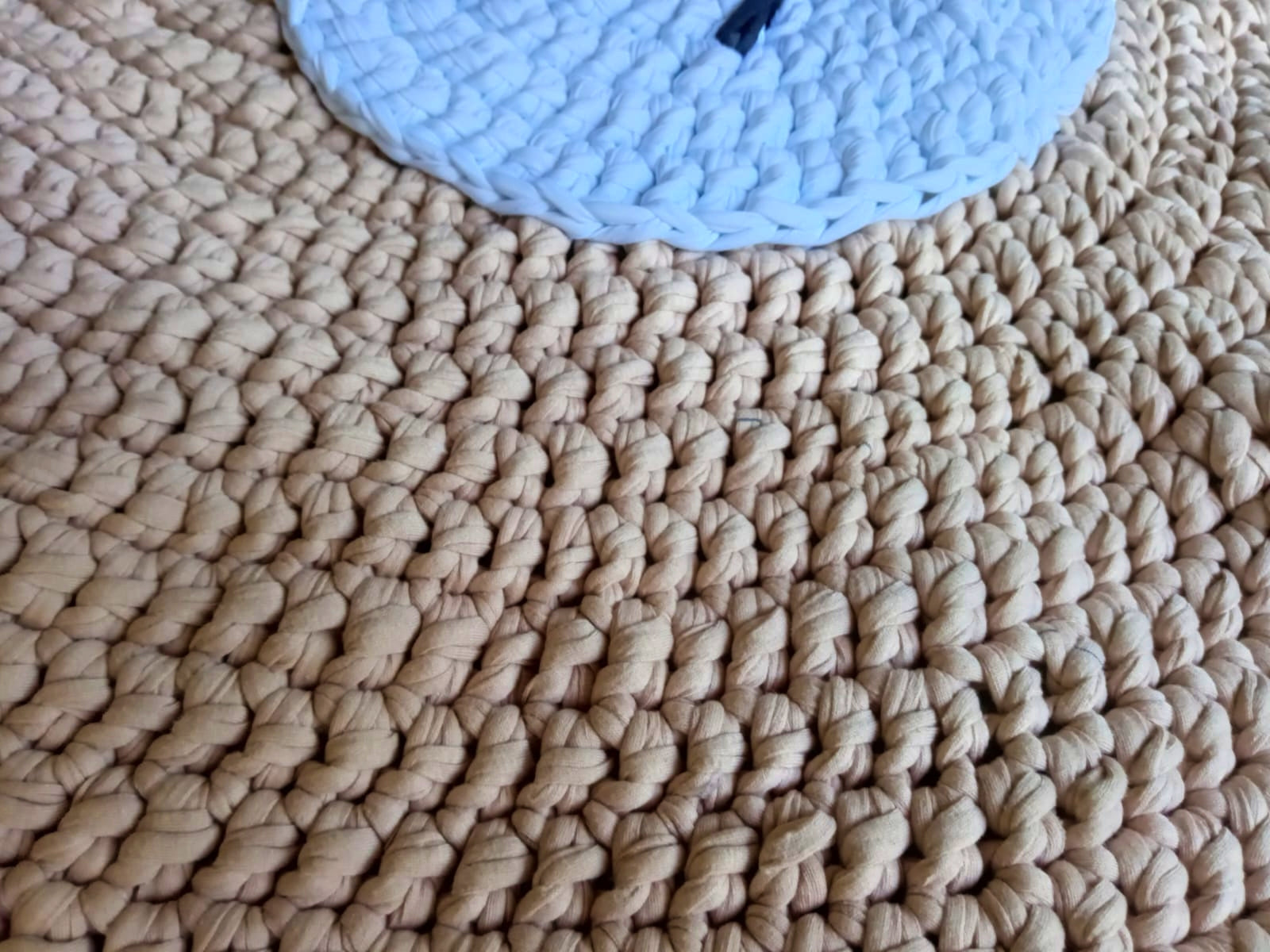 Alfombra Tejida en Trapillo - Infantil Osita 75 Cm De Ancho Beige - Rugiada