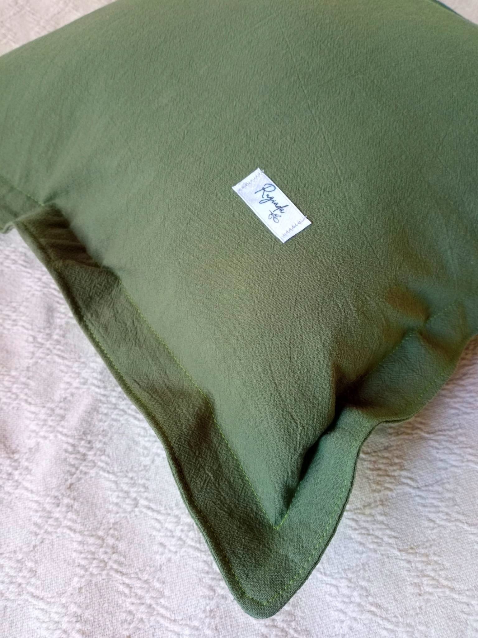 Funda de Almohadon tusor verde seco