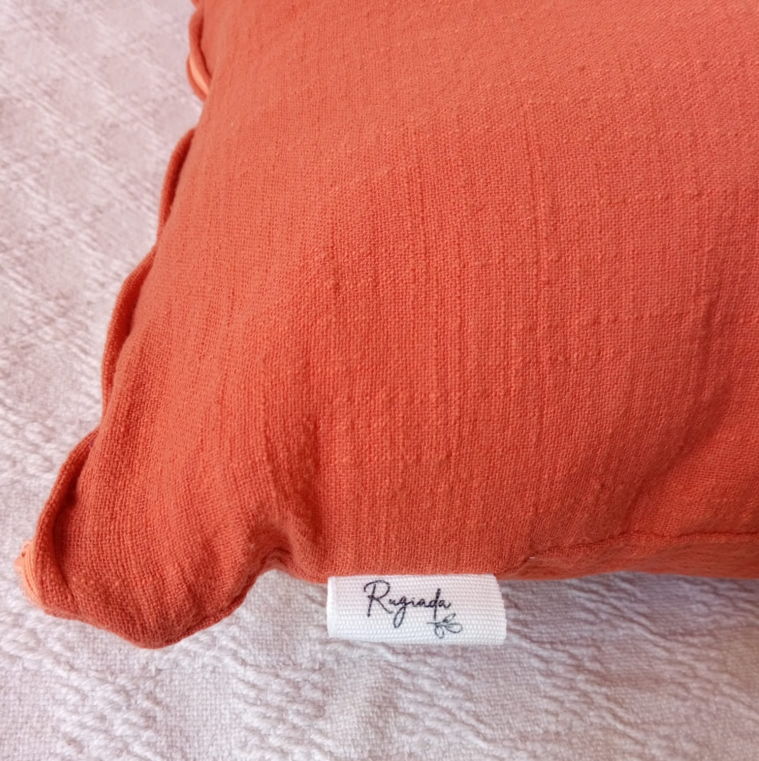 Funda Almohadón Algodón 40x40 C/ Cierre Colores Ladrillo Bordó Beige Naranja Rugiada