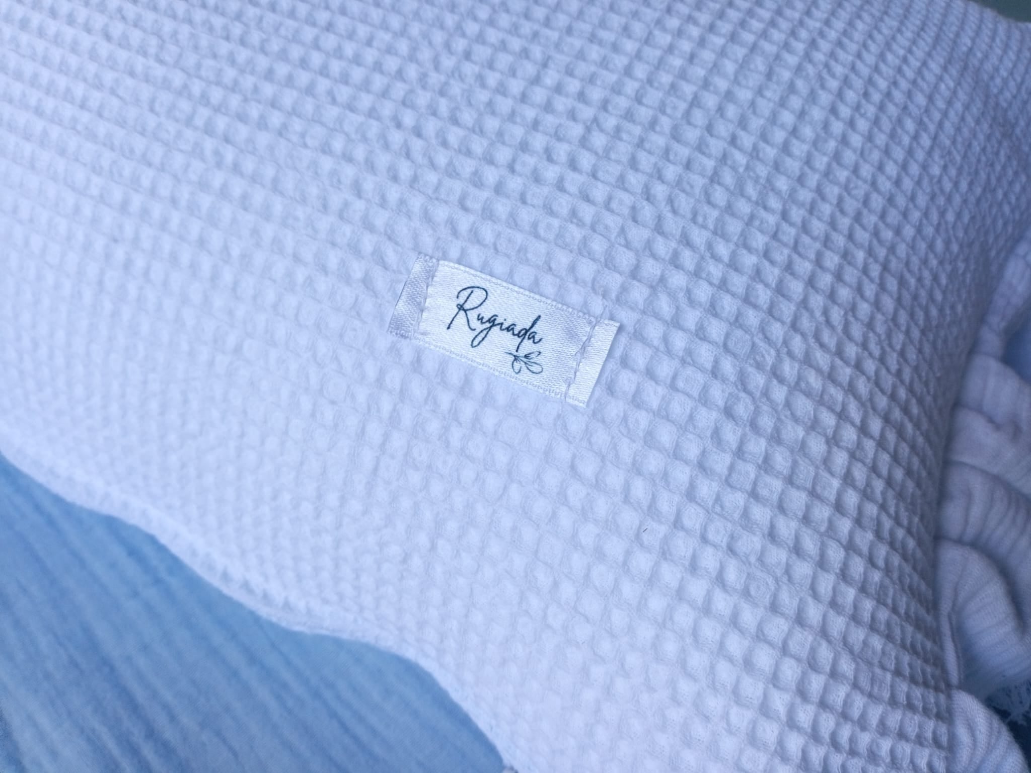 Funda de Almohadón Blanco Shabby Chic con Volados 60 X 30 Cierre Waffle Volados - Rugiada