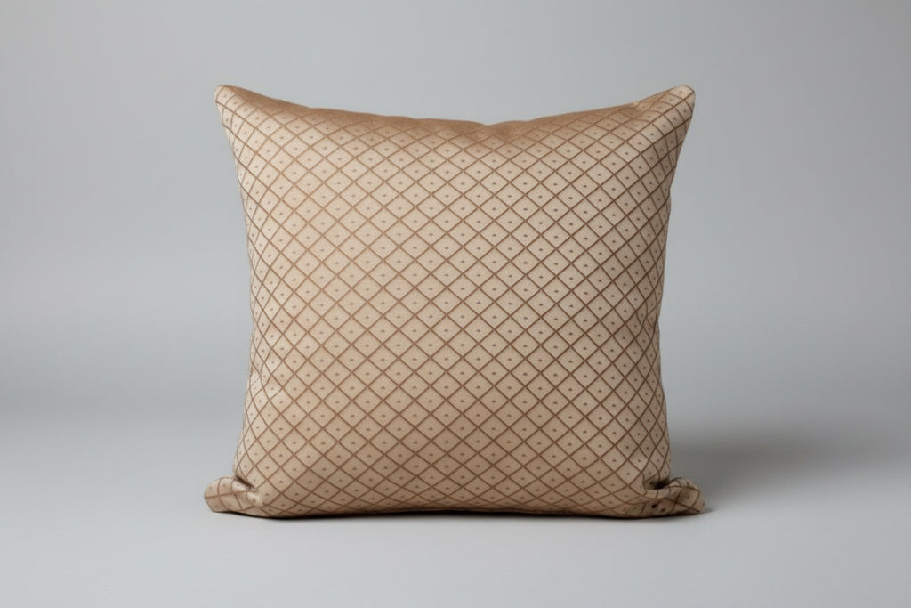 Funda De Almohadón Jacquard 45 X 45  Dorado Tostado Tela Jacquard c/ Cierre Rugiada