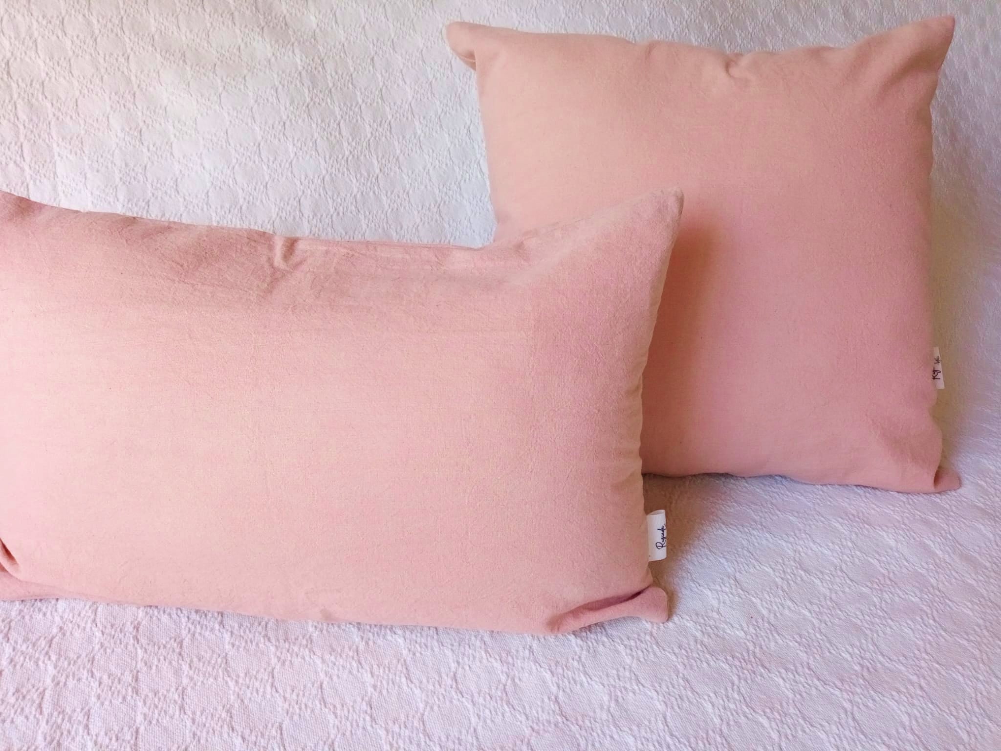 Funda De Almohadón Tusor Rosa 30 X 50 C/ Cierre Rosa Tusor