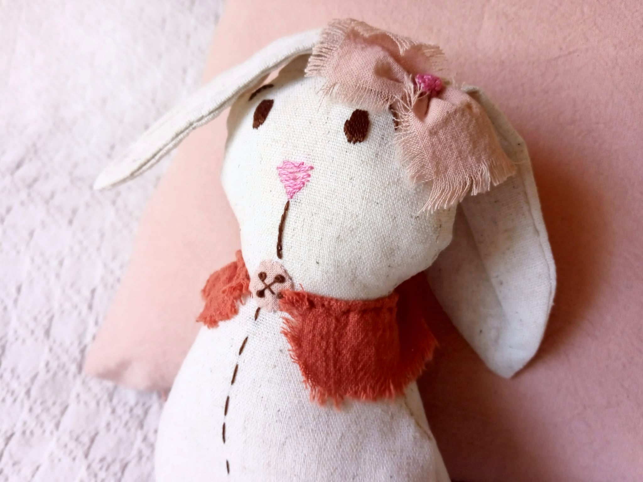 Conejita De Apego Tela Lino Viscosa Desde 0 Mes En Adelante - Rugiada