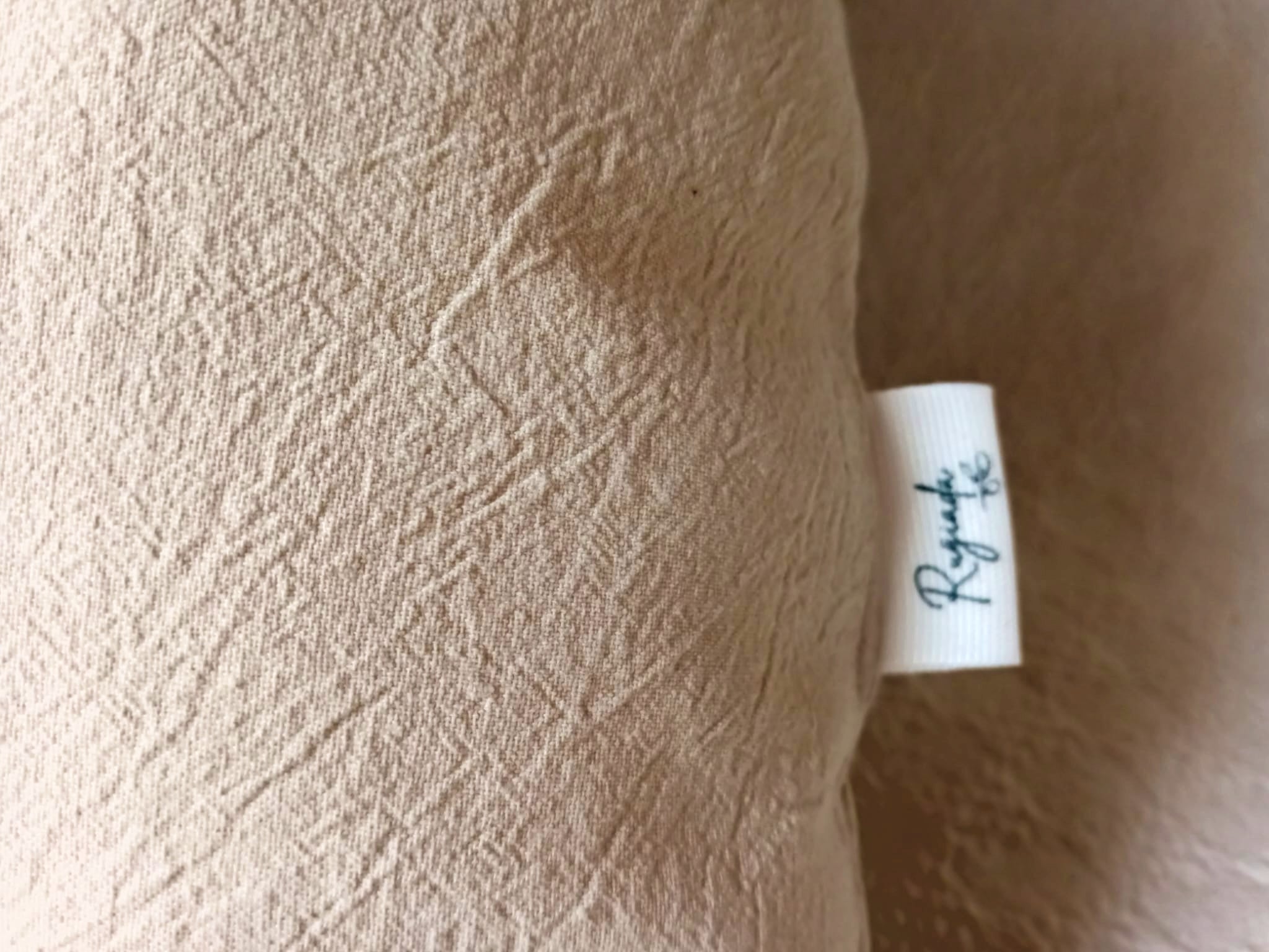 Funda De Almohadón Tusor Celeste / Beige 45 X 45 C Cierre Beige Tusor - Rugiada