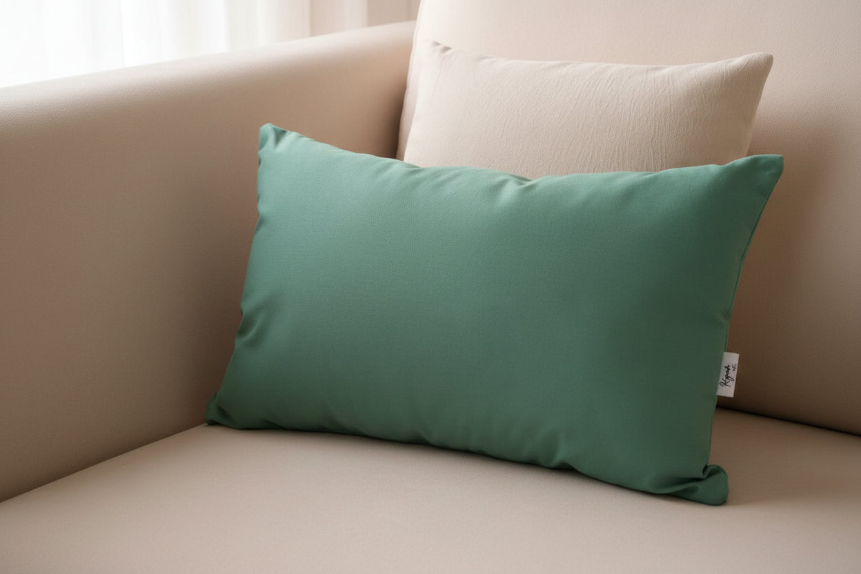 Funda De Almohadón 50 X 30 Verde Musgo C/ Cierre - Rugiada Verde Musgo