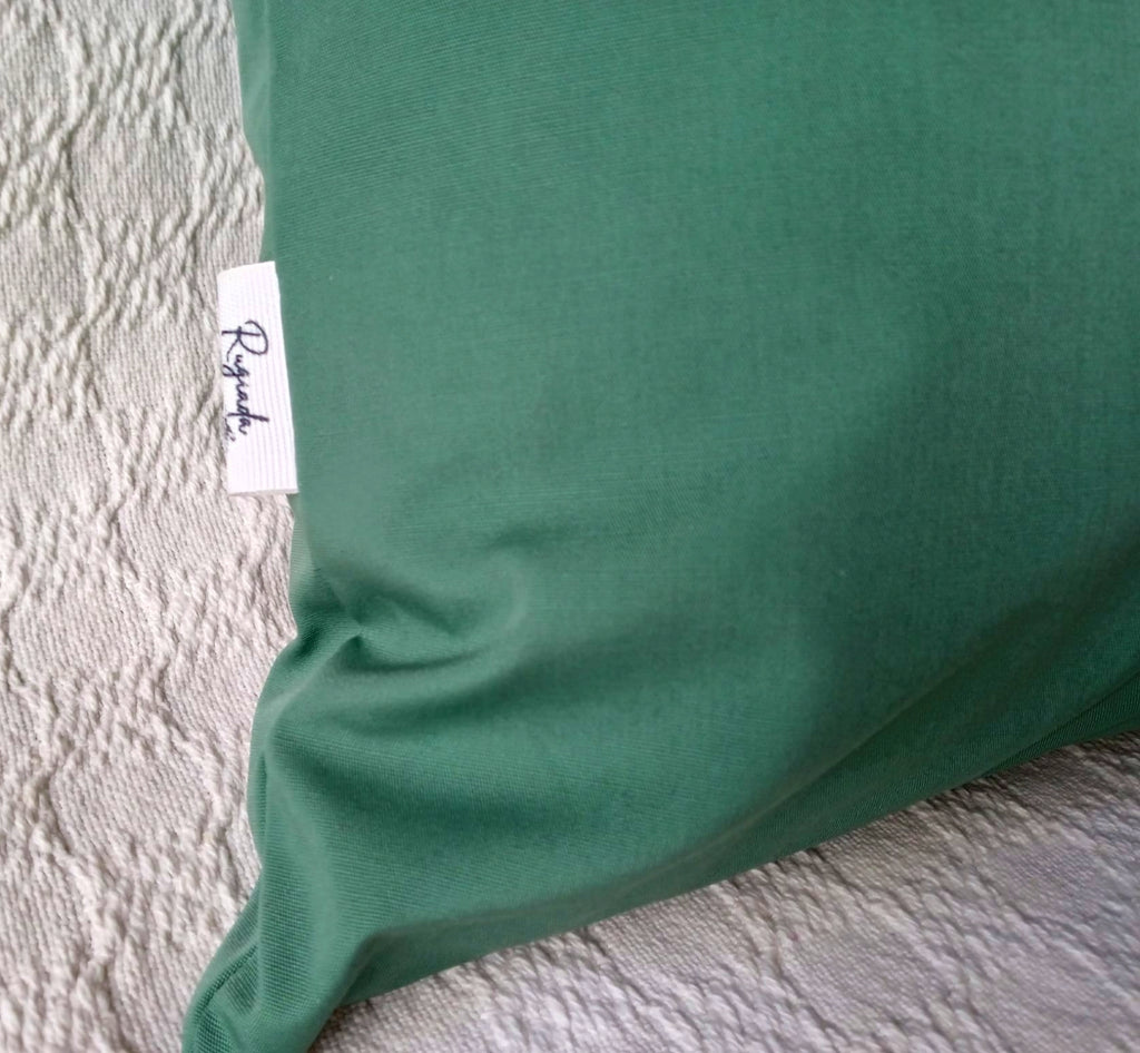 Funda De Almohadón Verde 45 X 45 Cm C/ Cierre Verde Musgo