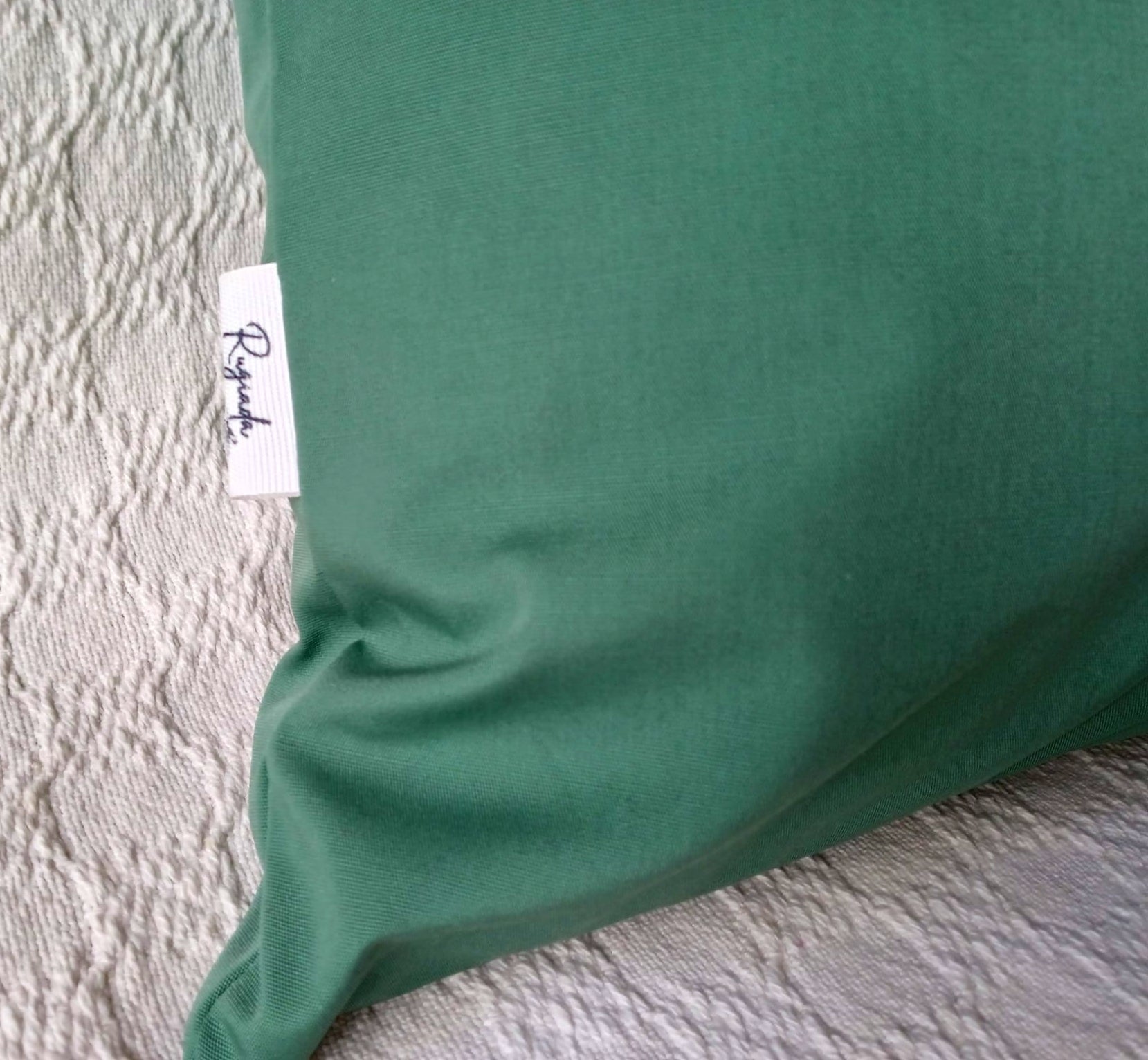 Funda De Almohadón Verde 45 X 45 Cm C/ Cierre Verde Musgo