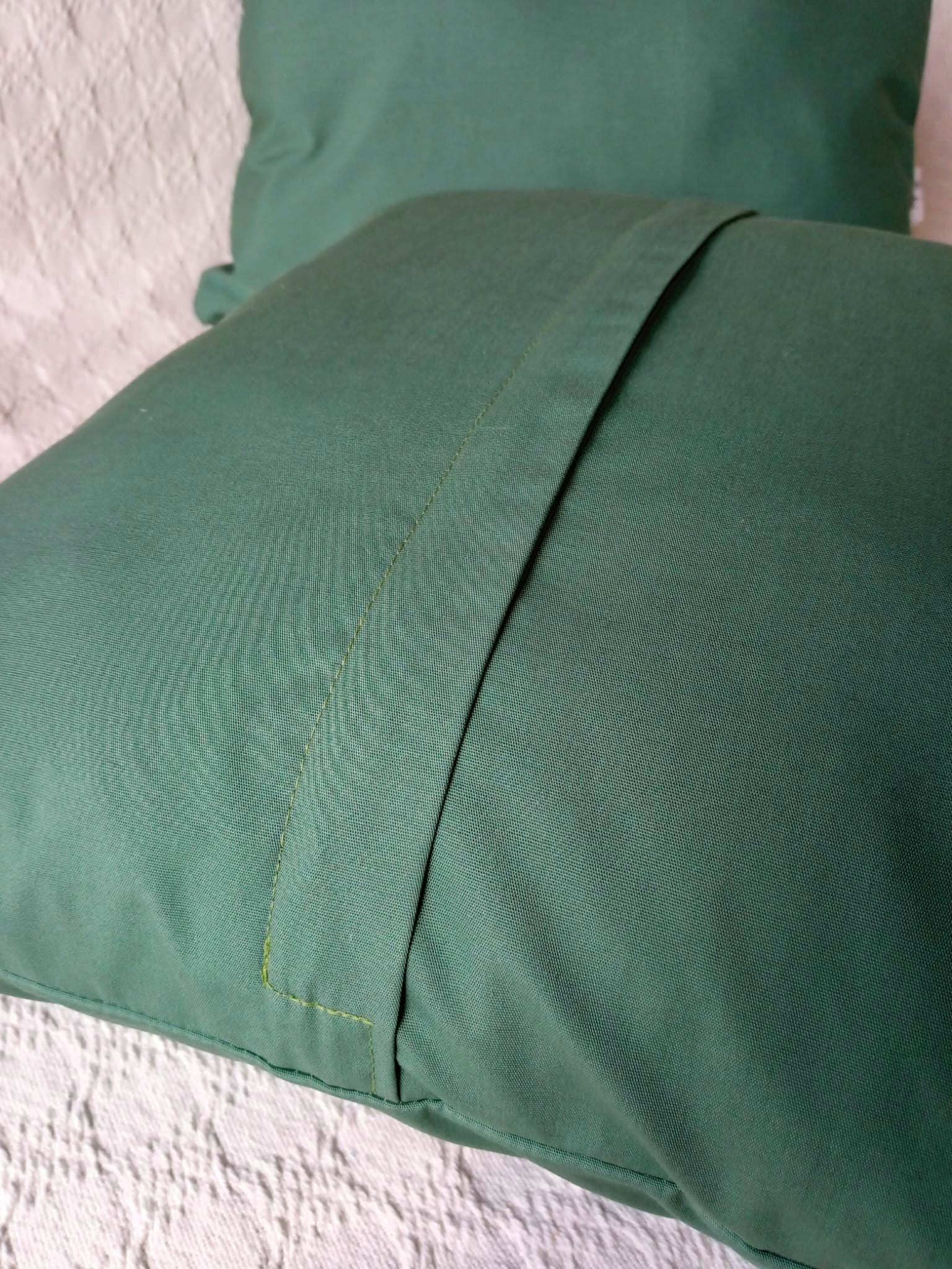 Funda De Almohadón Verde 45 X 45 Cm C/ Cierre Verde Musgo
