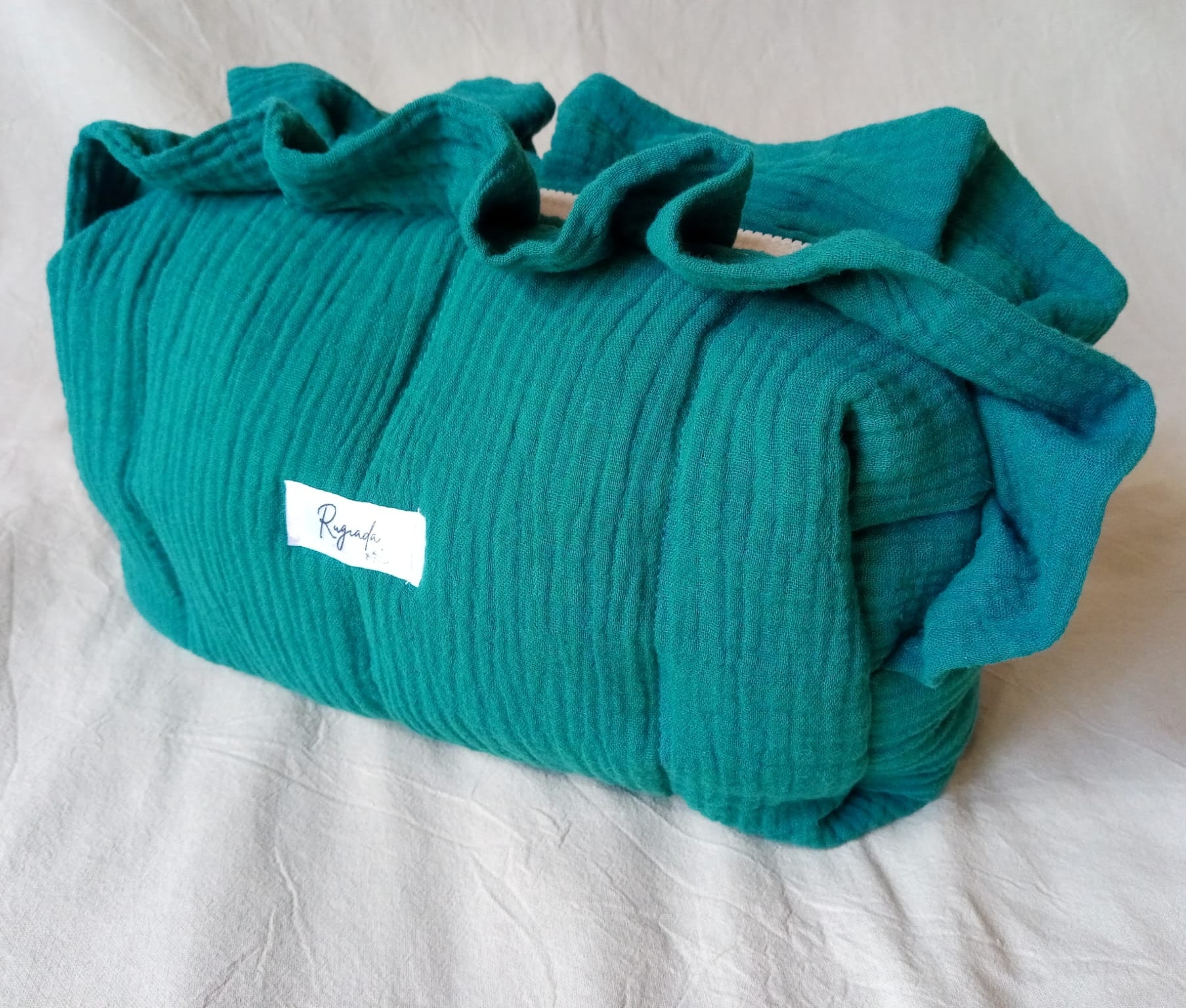 Neceser Necessaire Cartuchera C Volados Capitoneado Turquesa - Rugiada