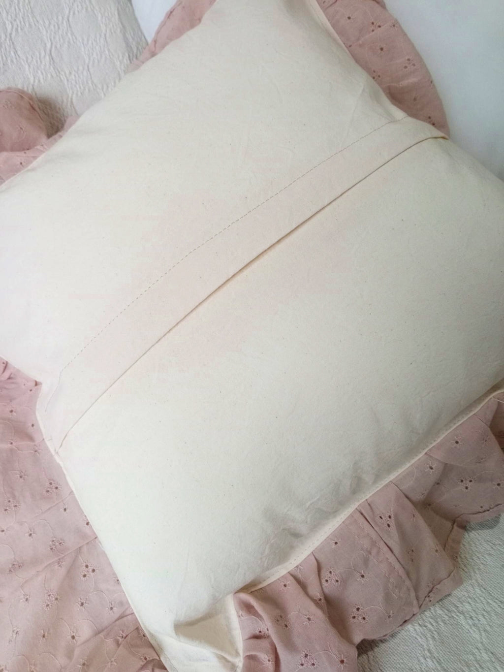 Cierre cremallera almohadon lienzo volados