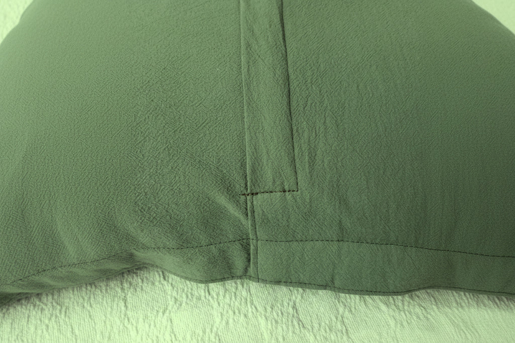 Funda de Almohadon tusor verde seco