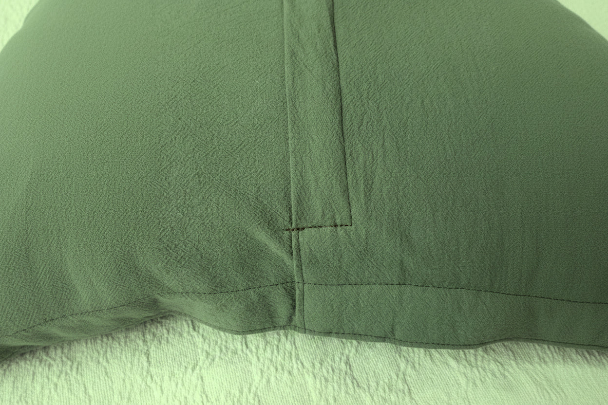 Funda de Almohadon tusor verde seco