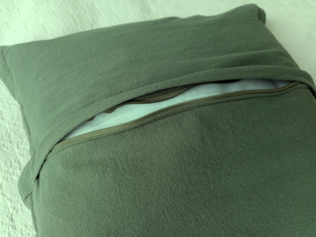 Funda de Almohadon tusor verde seco