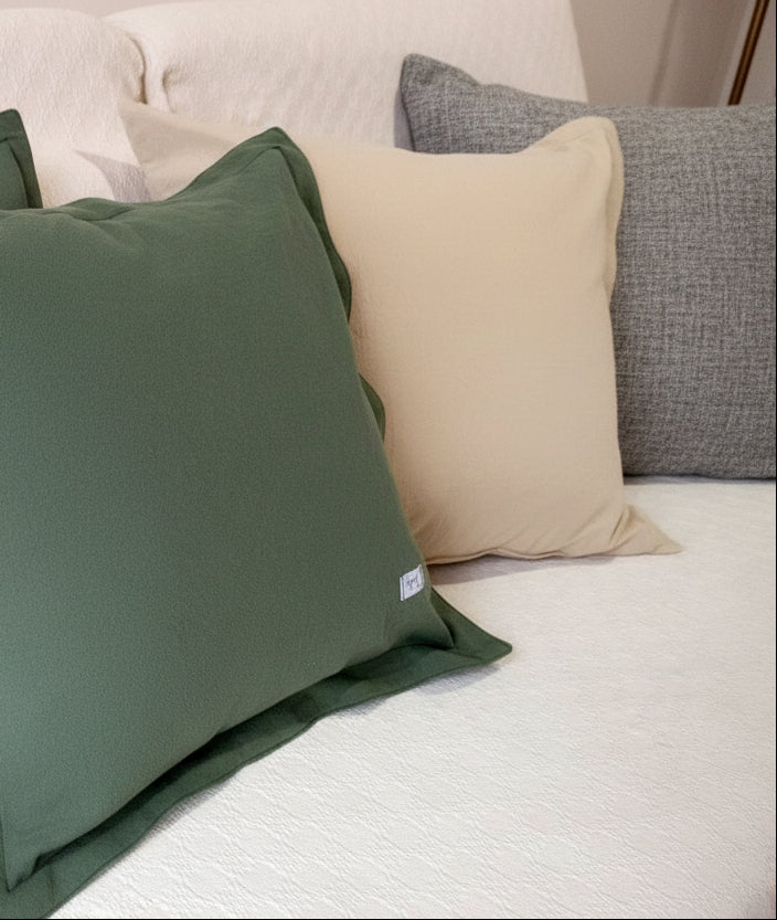 Funda de Almohadon tusor verde seco