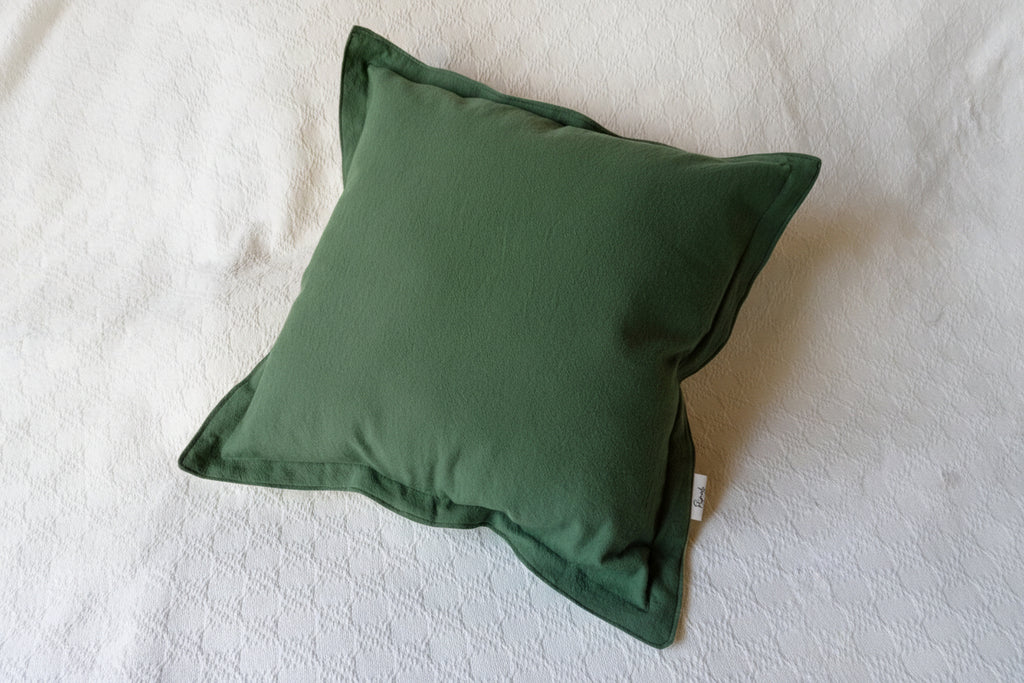 Funda Bicolor de Almohadón Tusor Verde Beige 40 x 40 Rugiada Textil
