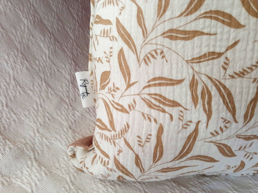 Funda de Almohadón 40 x 40 
muselina algodón beige