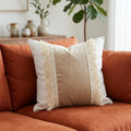 almohadon boho flecos  beige Rugiada