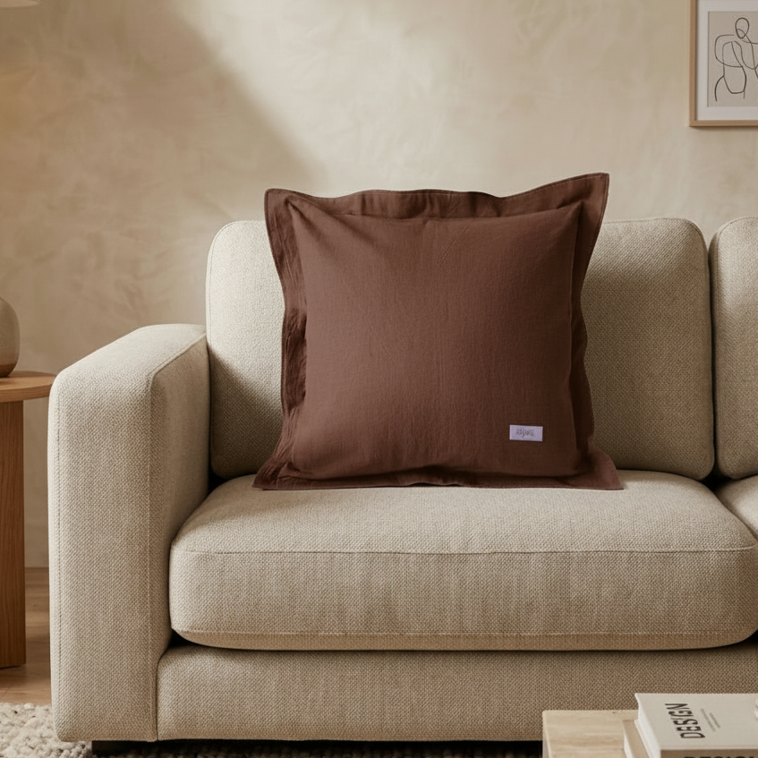 almohadon tusor rugiada chocolate 40x40 50x50 60x60
