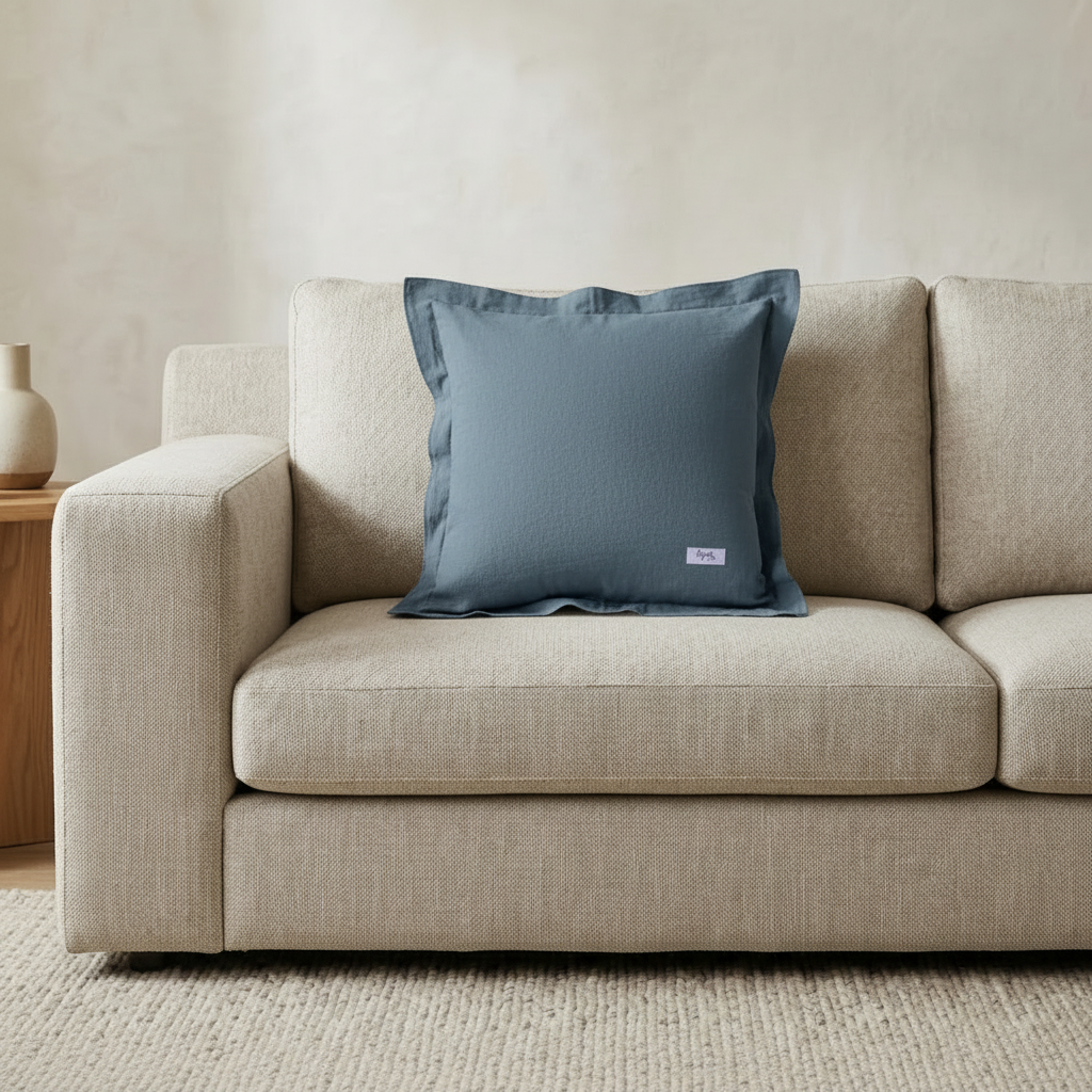 funda de almohadon tusor azul jean 40x40 50x50 60x60