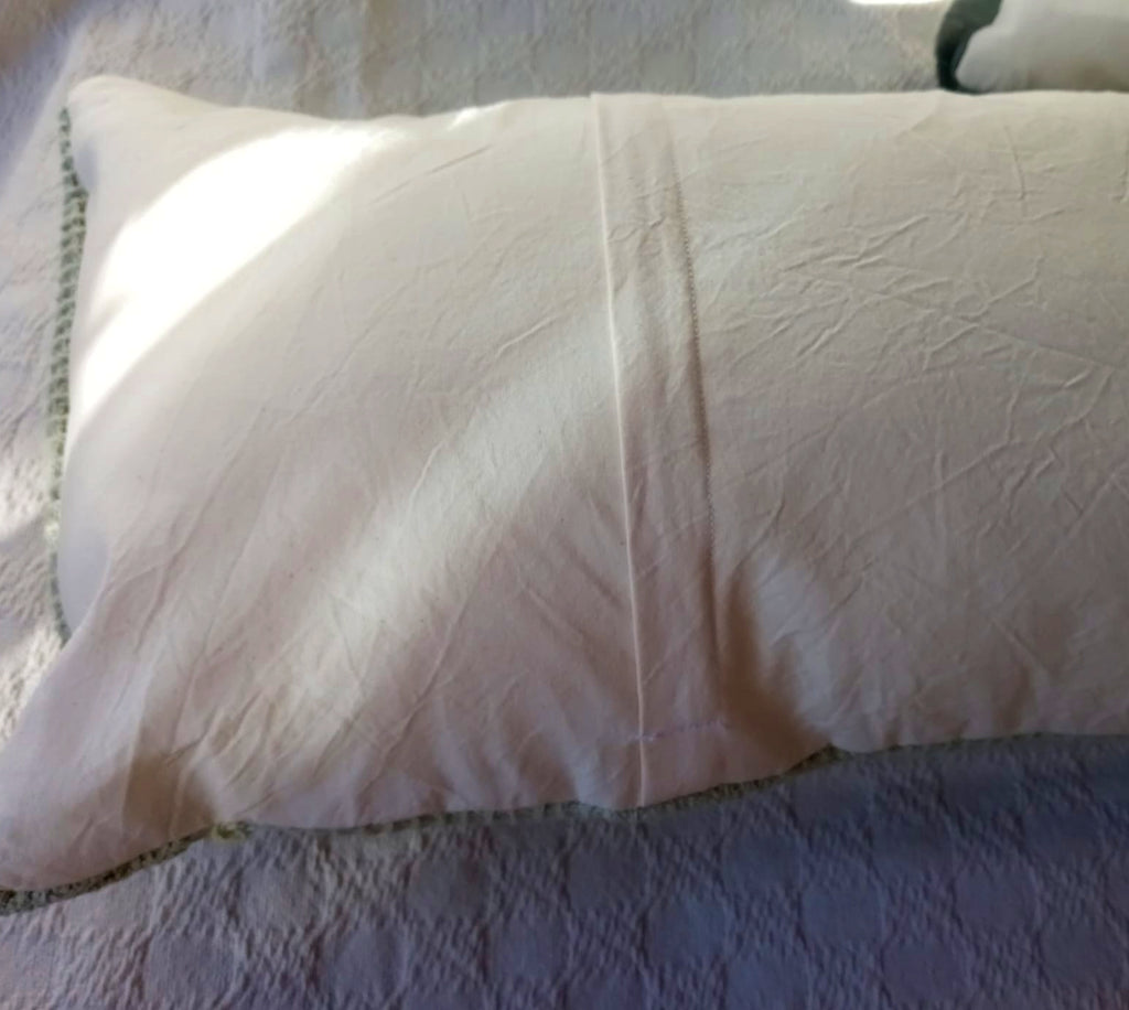almohadon lienzo tusor verde nido verde malva rugiada textil