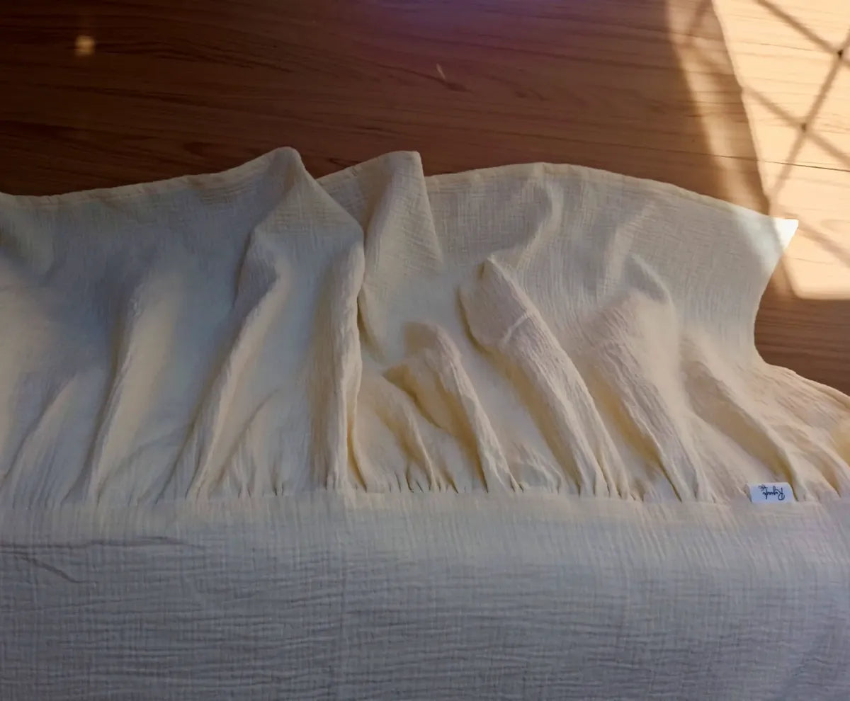 pie de cama manta volados crema muselina dormitorio sofa